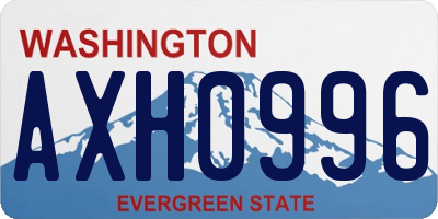 WA license plate AXH0996