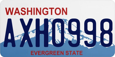 WA license plate AXH0998