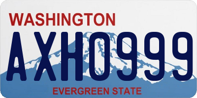 WA license plate AXH0999