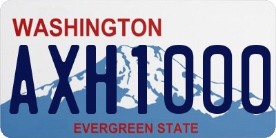 WA license plate AXH1000