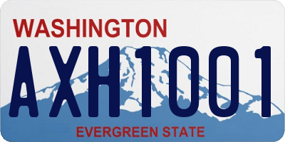 WA license plate AXH1001