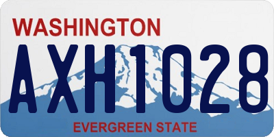 WA license plate AXH1028