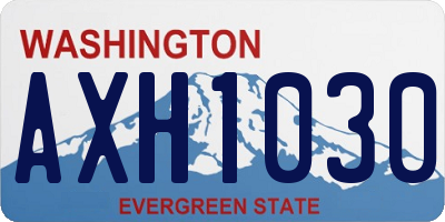 WA license plate AXH1030