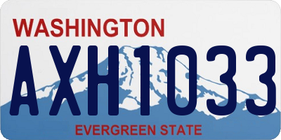 WA license plate AXH1033