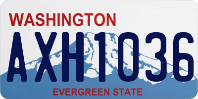 WA license plate AXH1036