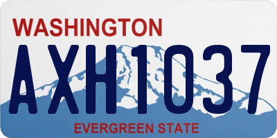 WA license plate AXH1037