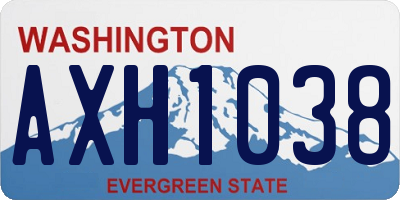 WA license plate AXH1038