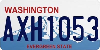 WA license plate AXH1053