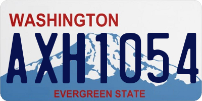 WA license plate AXH1054