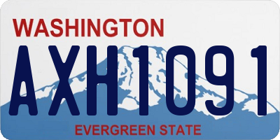 WA license plate AXH1091