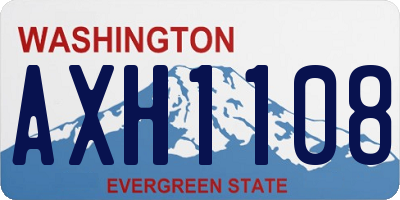 WA license plate AXH1108