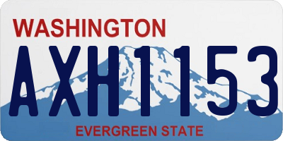 WA license plate AXH1153