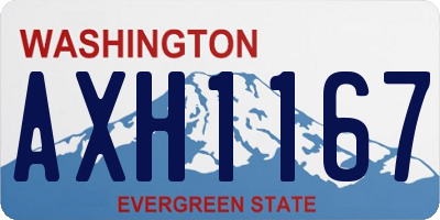 WA license plate AXH1167