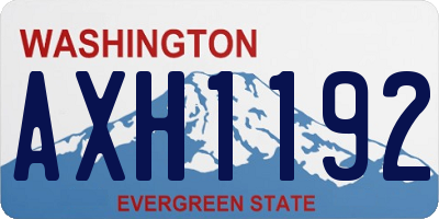 WA license plate AXH1192