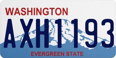 WA license plate AXH1193