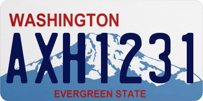 WA license plate AXH1231