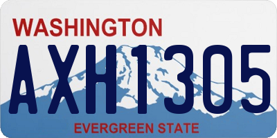 WA license plate AXH1305