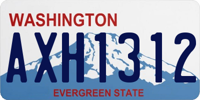 WA license plate AXH1312