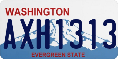 WA license plate AXH1313