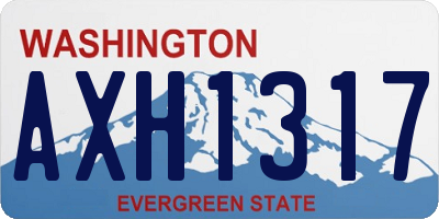 WA license plate AXH1317