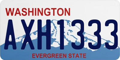 WA license plate AXH1333