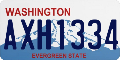 WA license plate AXH1334