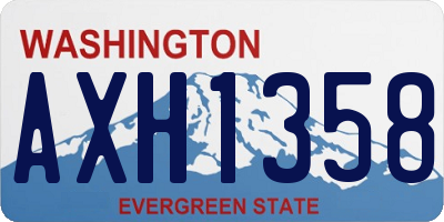 WA license plate AXH1358