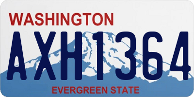 WA license plate AXH1364