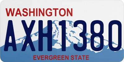 WA license plate AXH1380