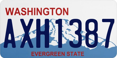 WA license plate AXH1387