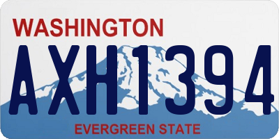 WA license plate AXH1394
