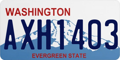 WA license plate AXH1403