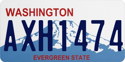 WA license plate AXH1474
