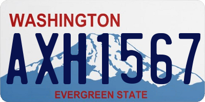 WA license plate AXH1567