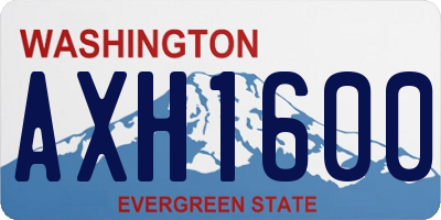 WA license plate AXH1600