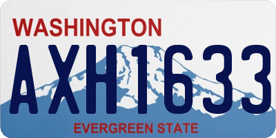 WA license plate AXH1633