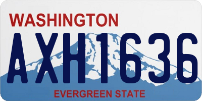 WA license plate AXH1636