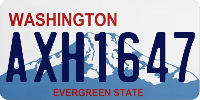 WA license plate AXH1647