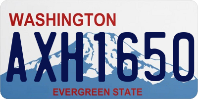 WA license plate AXH1650
