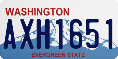 WA license plate AXH1651