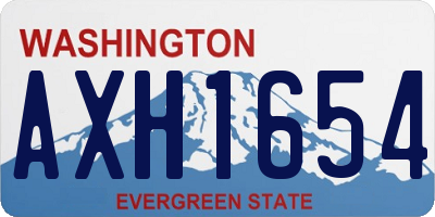 WA license plate AXH1654