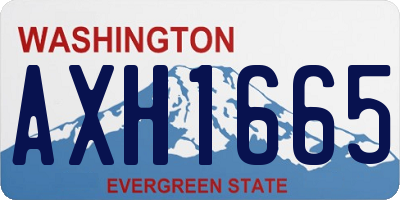 WA license plate AXH1665