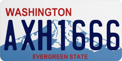 WA license plate AXH1666