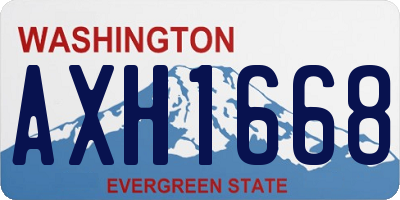 WA license plate AXH1668