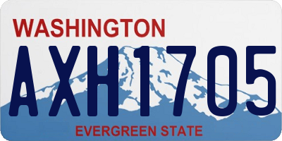 WA license plate AXH1705