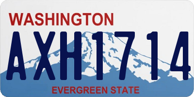WA license plate AXH1714