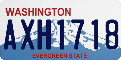 WA license plate AXH1718