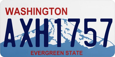 WA license plate AXH1757