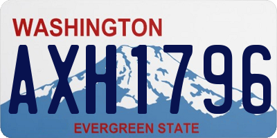 WA license plate AXH1796
