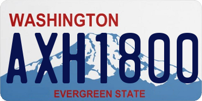WA license plate AXH1800